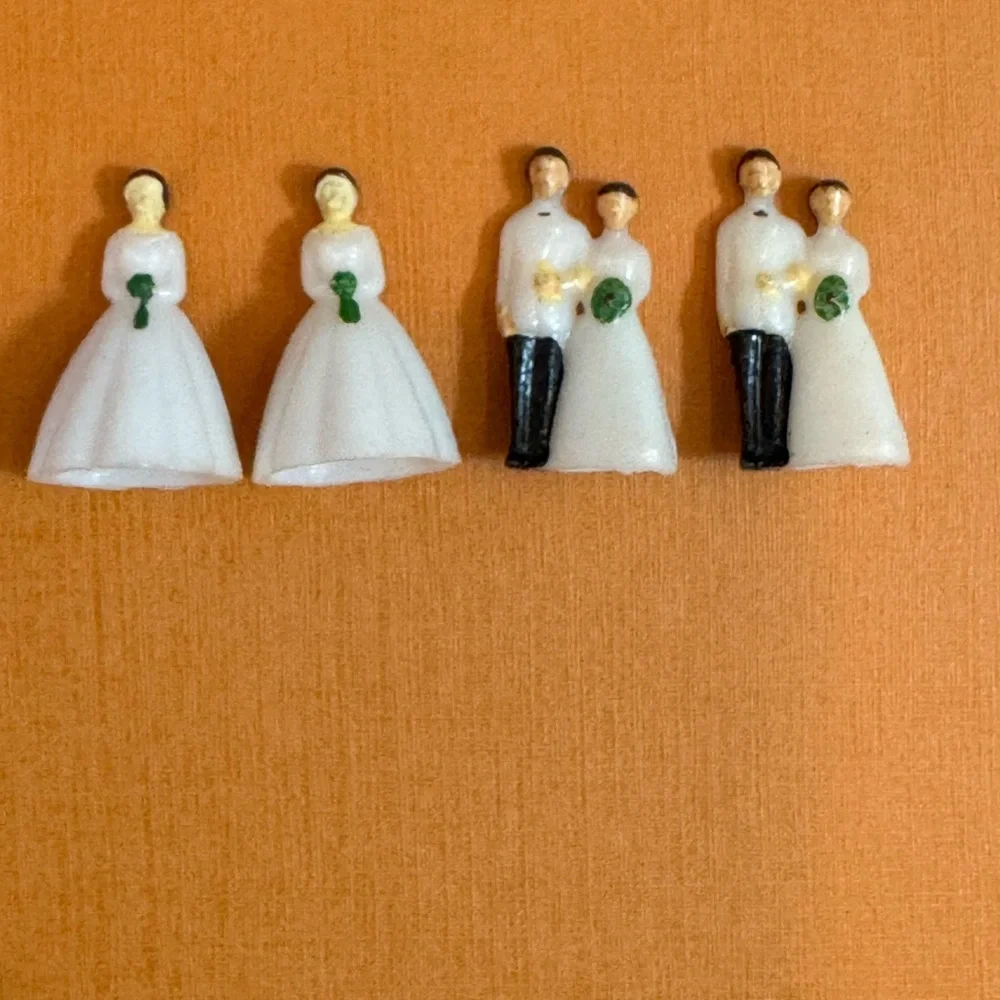 Bride and Groom Cake Toppers - White and Black